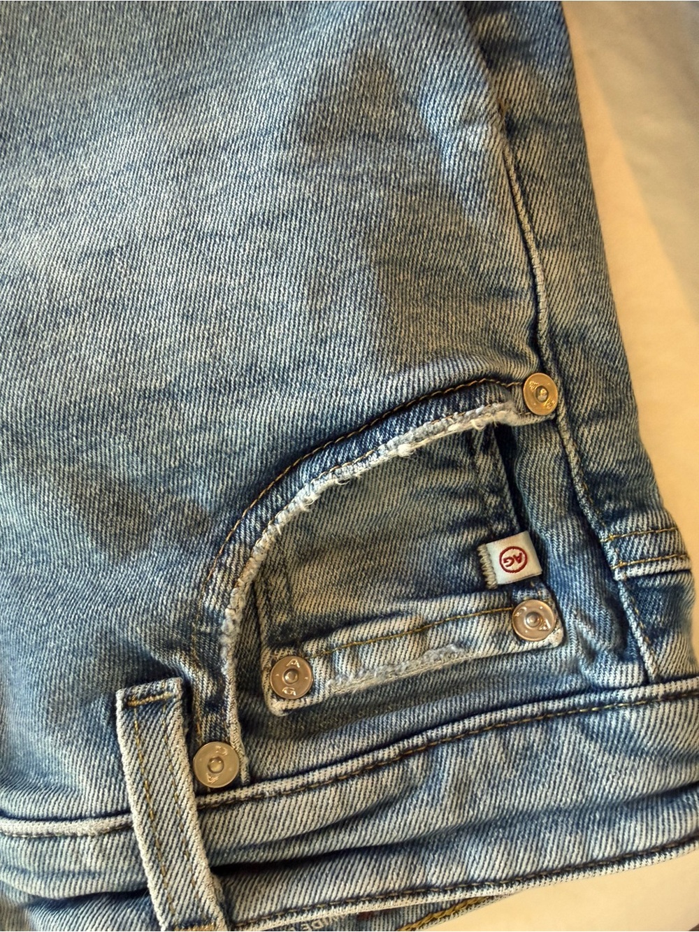 Ag Adriano Goldschmied Wide Leg Cropped Jeans in Light Blue Denim - Picture 8 of 12